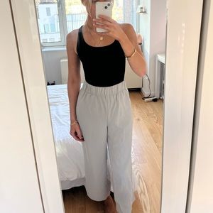 Sage green culotte cropped pants